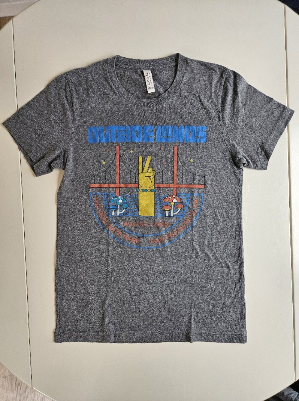 Outside Lands 2022 - Bella Canvas Gray Crewneck Tee